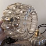 Set of two vintage amber pendant lights