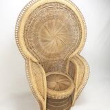 Emmanuelle in rattan and wicker armchair Italy 1960's