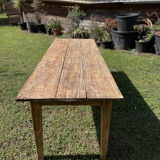 Large antique winemaker's table in solid wood – 230 x 75 x 75 cm