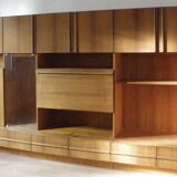 Dressing en bois, bibliothèque scandinave vintage en bois