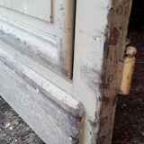 Porte d'entrée cintrée double en chêne, grilles et verre, XIXème