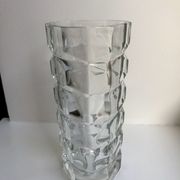Art deco molded crystal glass vase