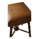 Turned wooden stool with leather seat, mid-20th century, Danish modern.