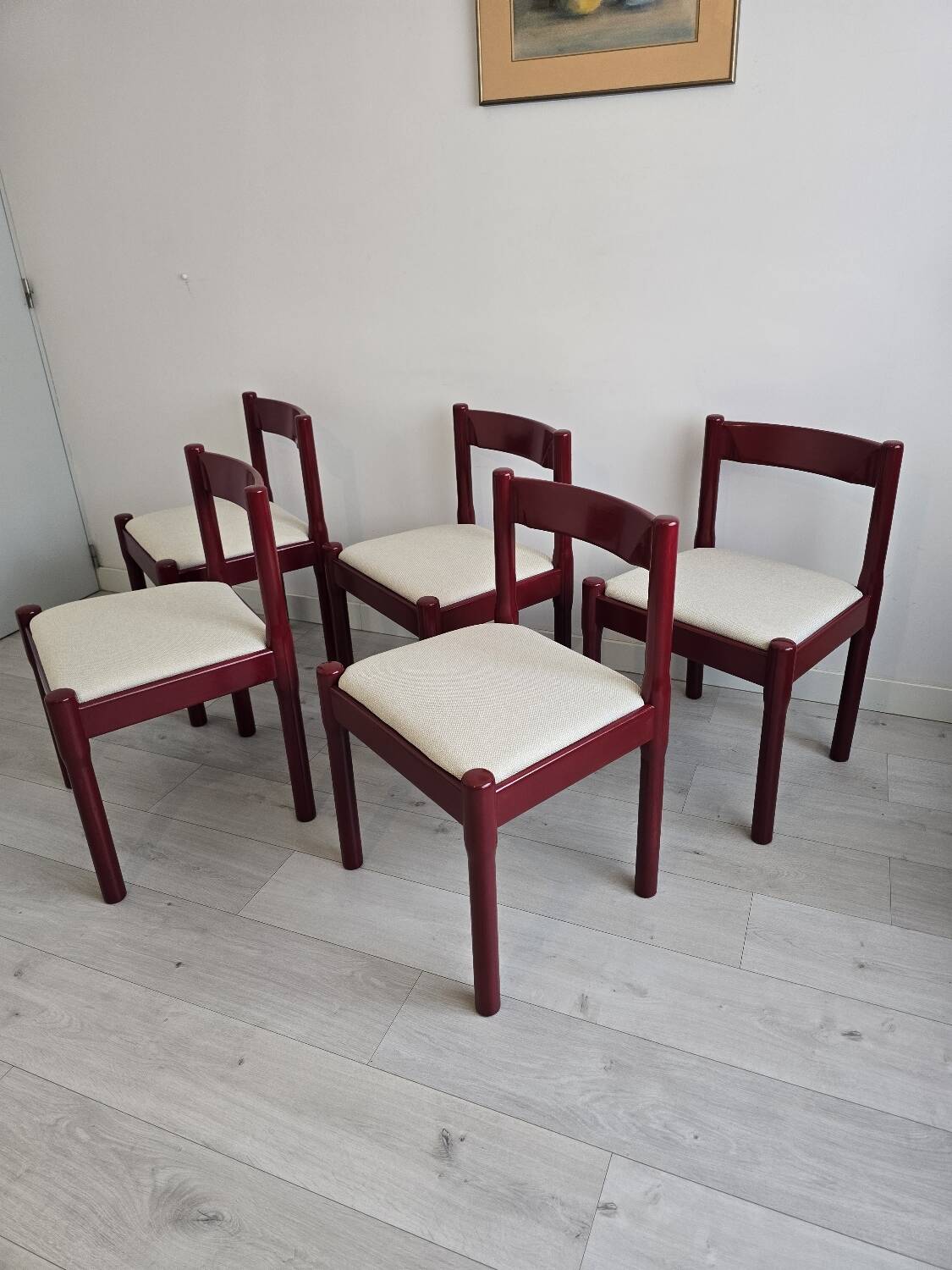 5× cassina carimate chairs door vico magistretti