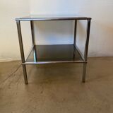Square coffee table, chrome and smoked glass, 1970s