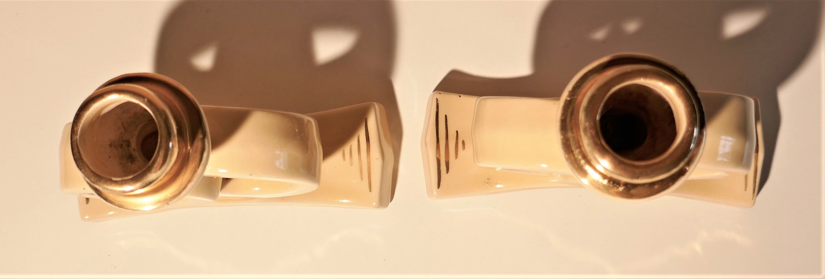 Art Deco ceramic candlesticks