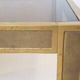 Coffee table in bronze & smoked glass 1970