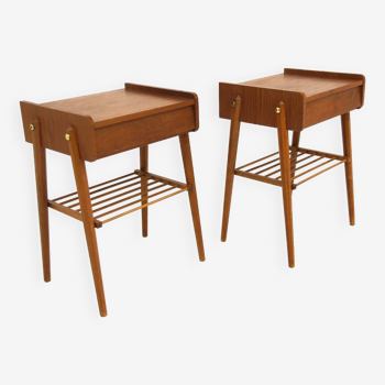 Set of 2 teak bedside tables, Sweden, 1960