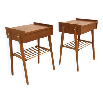 Set de 2 tables chevets en teck, Suède, 1960