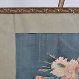 Aquarelle ancienne bouquet de fleurs