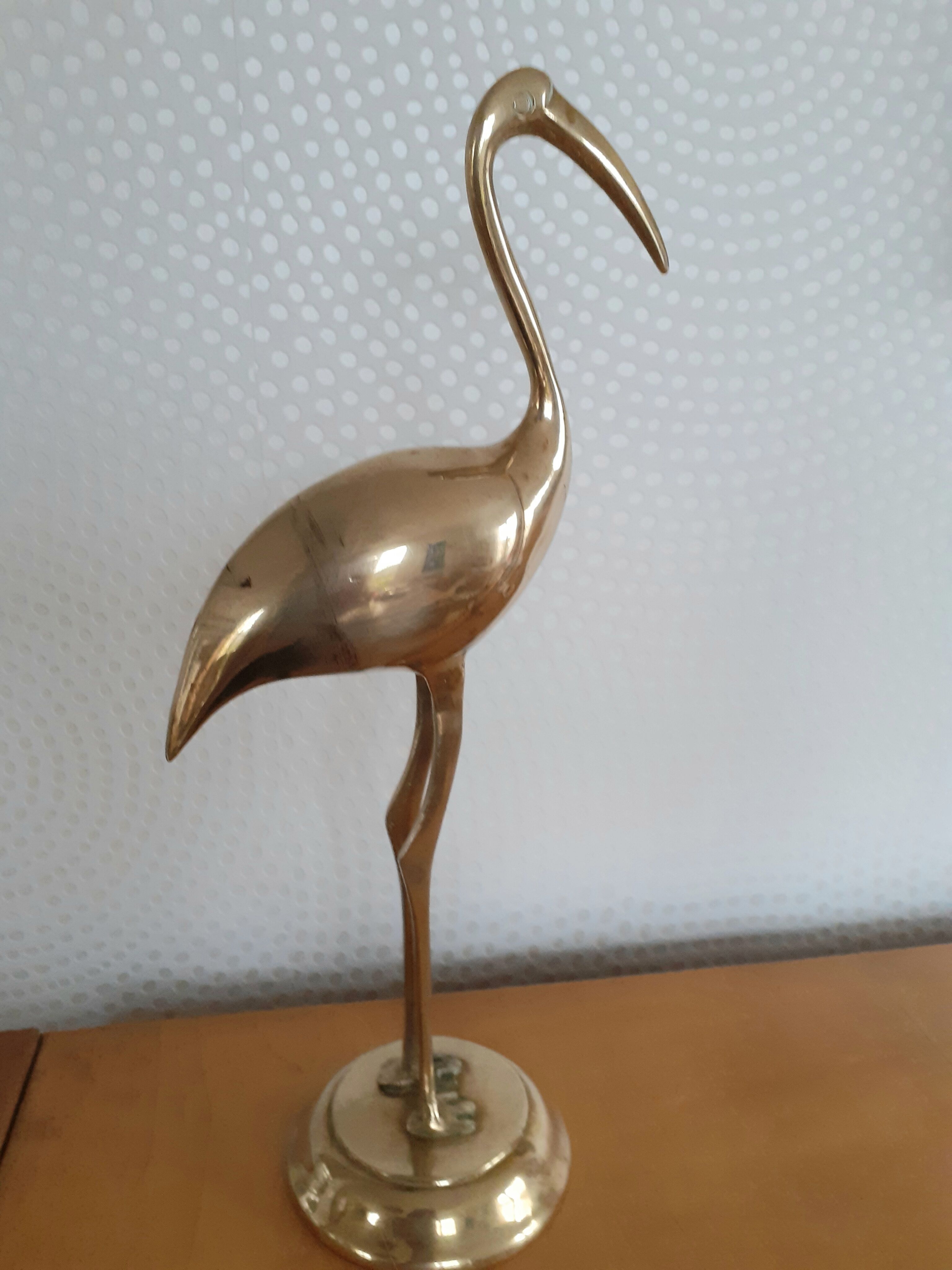 Flamant rose en laiton 30 cm