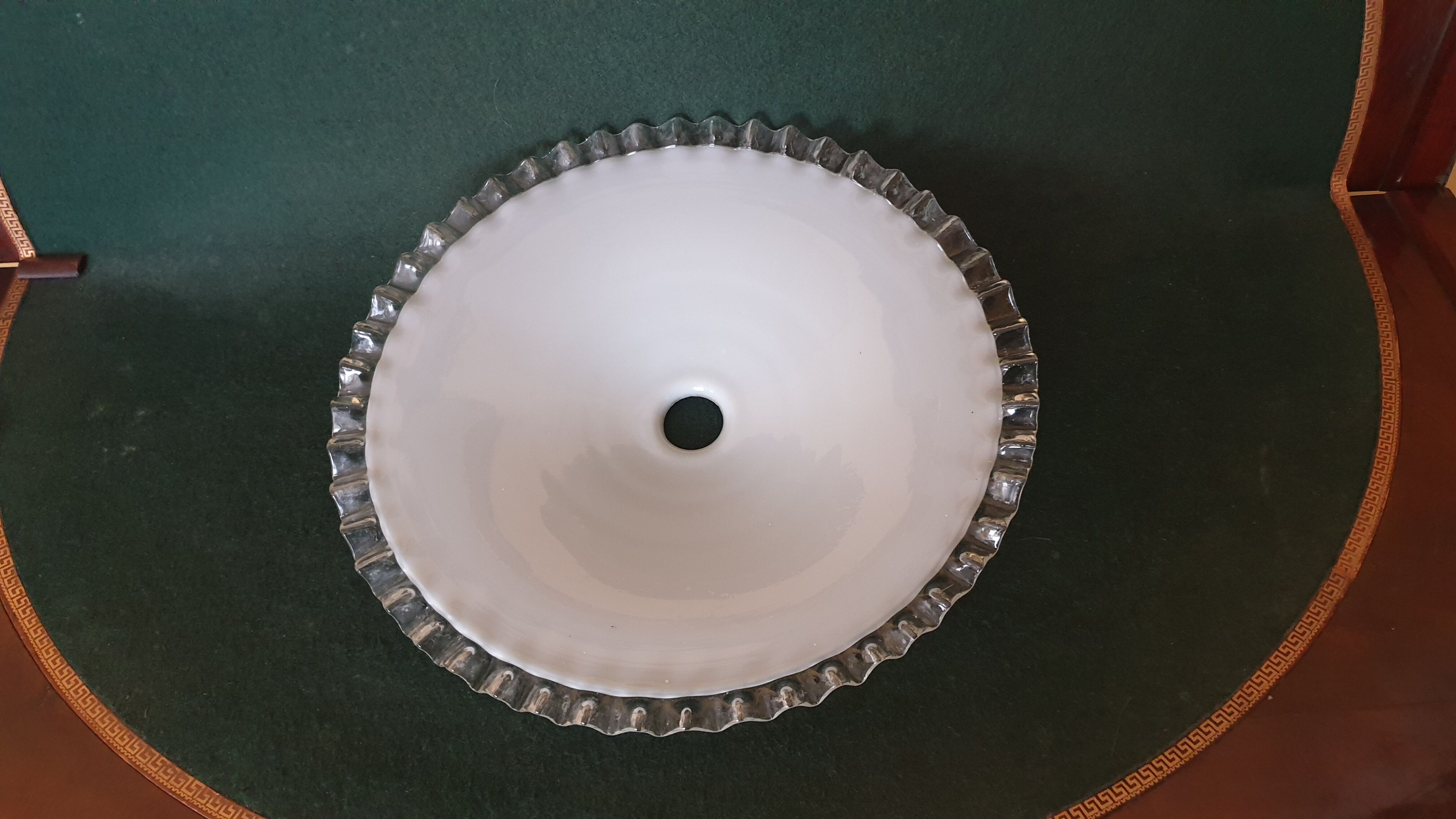 Abat-jour tulipe verre de lampe en verre vintage dépoli cône fuseau Haut.~21cm - Vendu