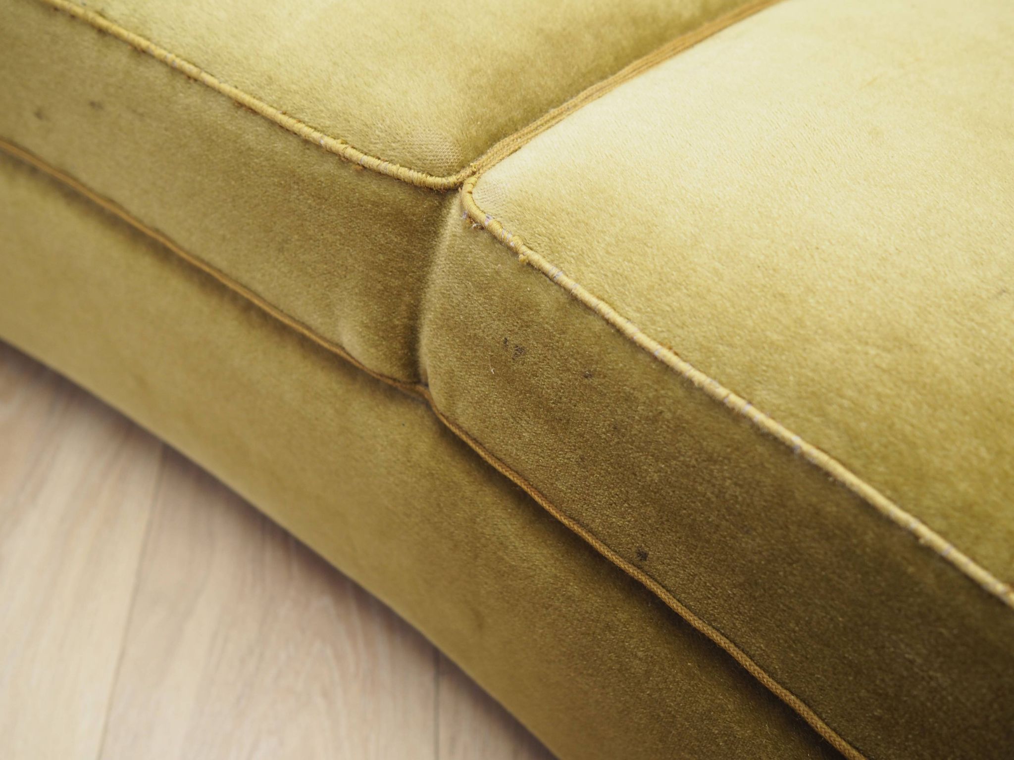 Green velour sofa, Danish design, 1960s, production: Denmark