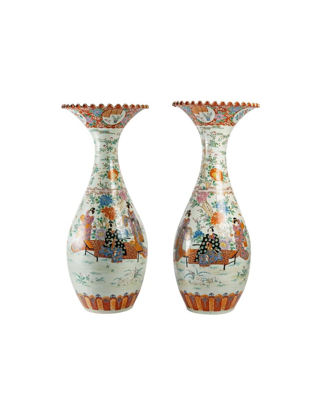 Pair of Great Japanese Vases, Meiji era