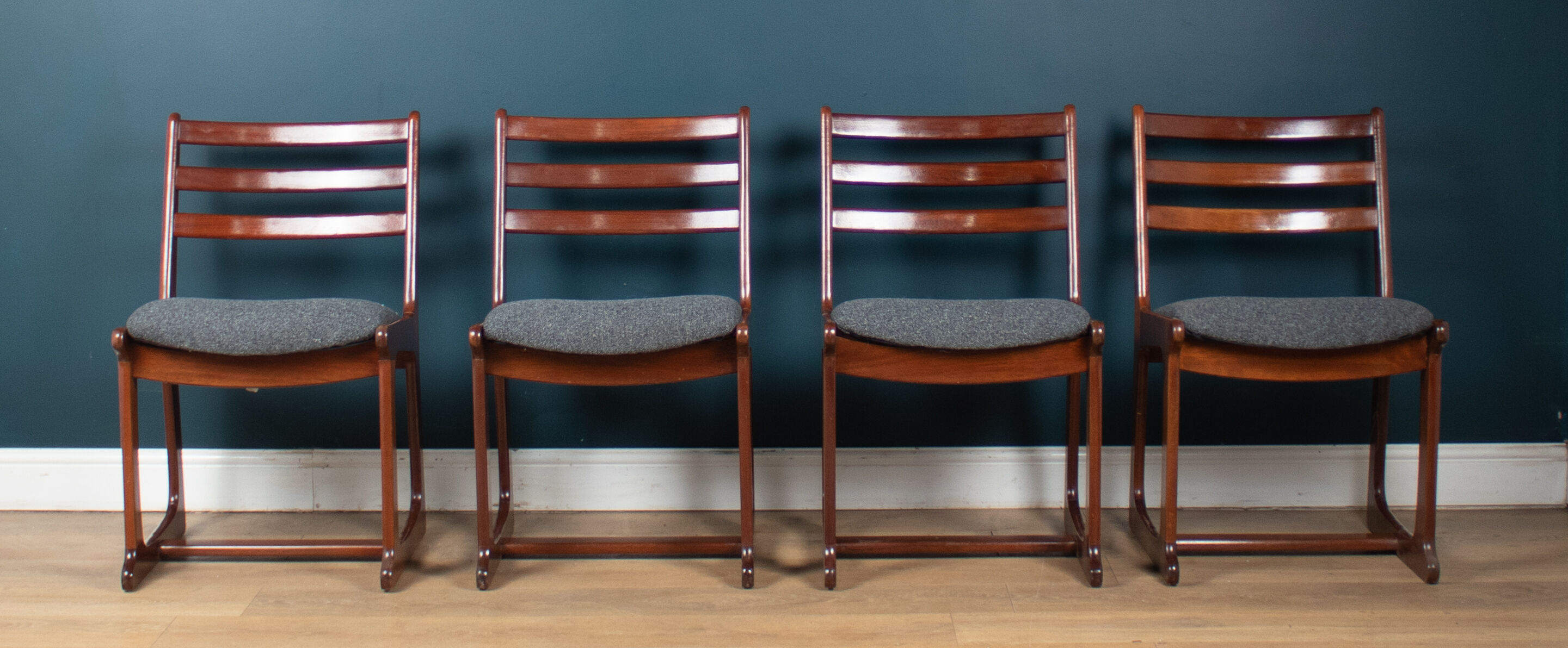 Retro teak 1960s portwood extending dining table & four chairs