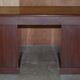 Antique Hardwood Desk with Leather Top and Slanted Drawer