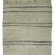 Turkish Kilim Konya Vintage 147x286 cm Beige Black Handwoven