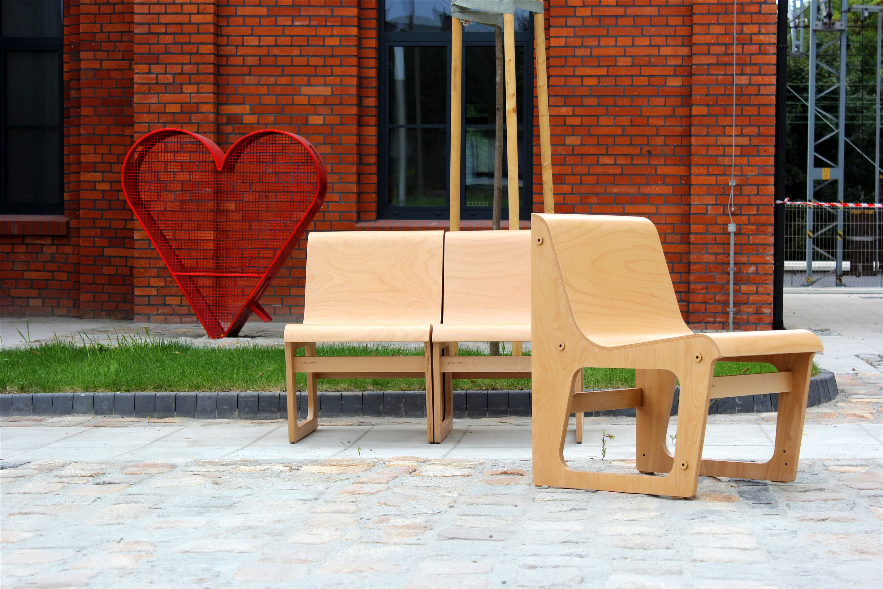 Beech Plywood Bench Symposio by René Šulc for TON, 2010s