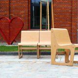 Beech Plywood Bench Symposio by René Šulc for TON, 2010s