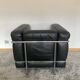 Lc2 lecorbusier black leather armchair