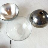 Old breakfast service, confectioner, sugar bowl, silver metal ball + glass