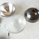 Old breakfast service, confectioner, sugar bowl, silver metal ball + glass
