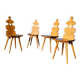 Vintage mid-century brutalist style design Tiroler chair set of 4