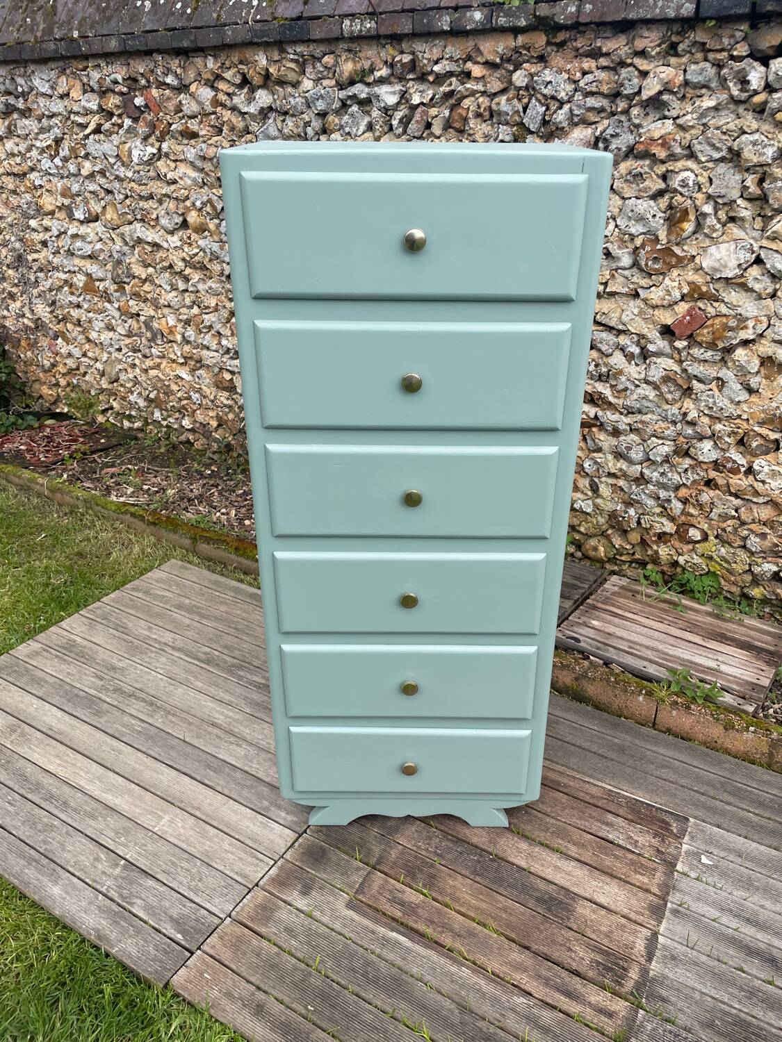 Vintage 1950 water green chiffonier