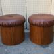 Pair of round poufs from the 1970s