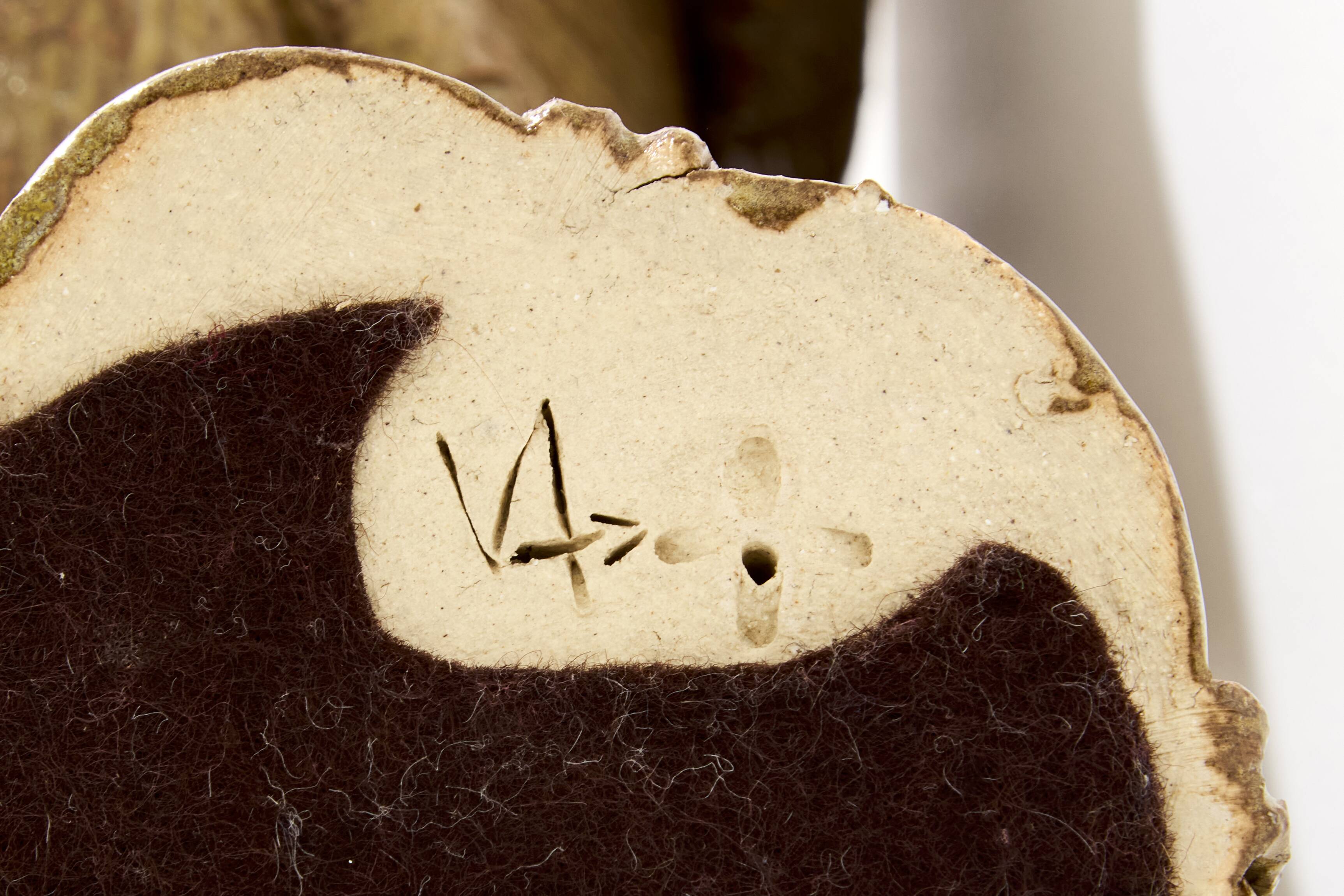 Valérie Courtet rhinoceros sculpture in glazed sandstone circa 2010