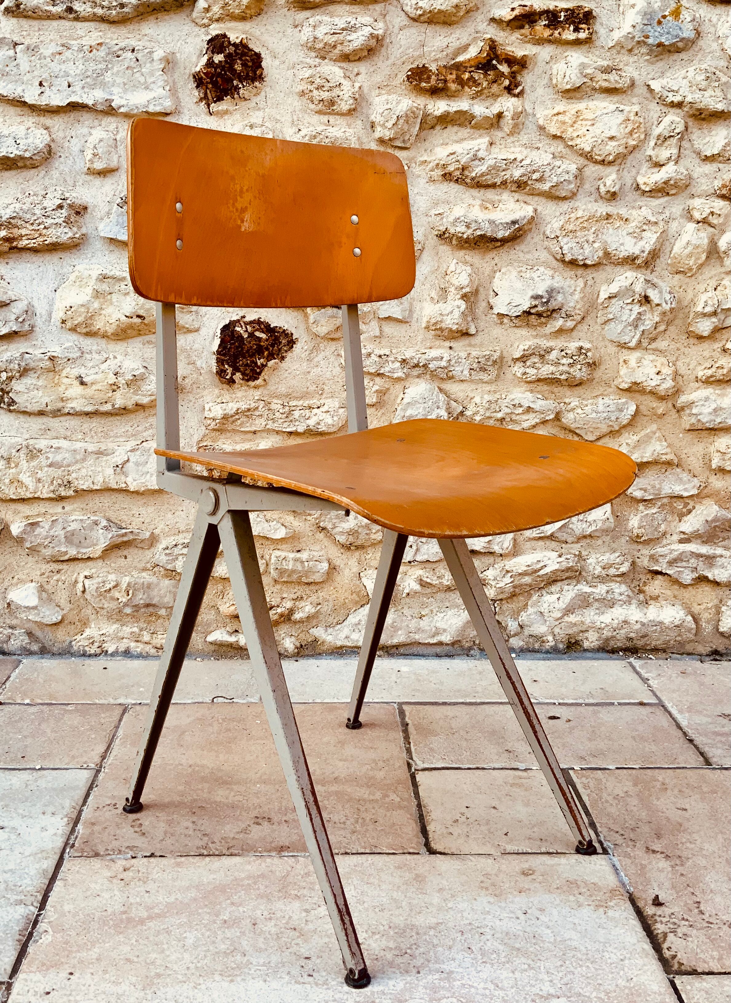 Compass chair in metal and wood 1950s/60s