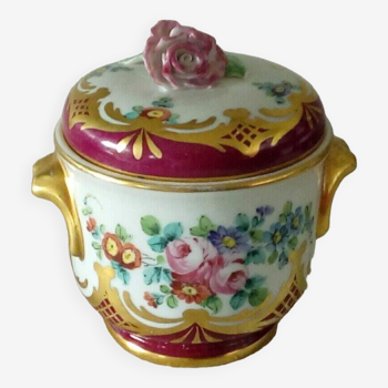 Pot a onguent pot couvert sucrier en porcelaine de paris sevres samson