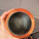 Antique Lacquered Orange Glass Vase Signed Jean Noel Bouillet