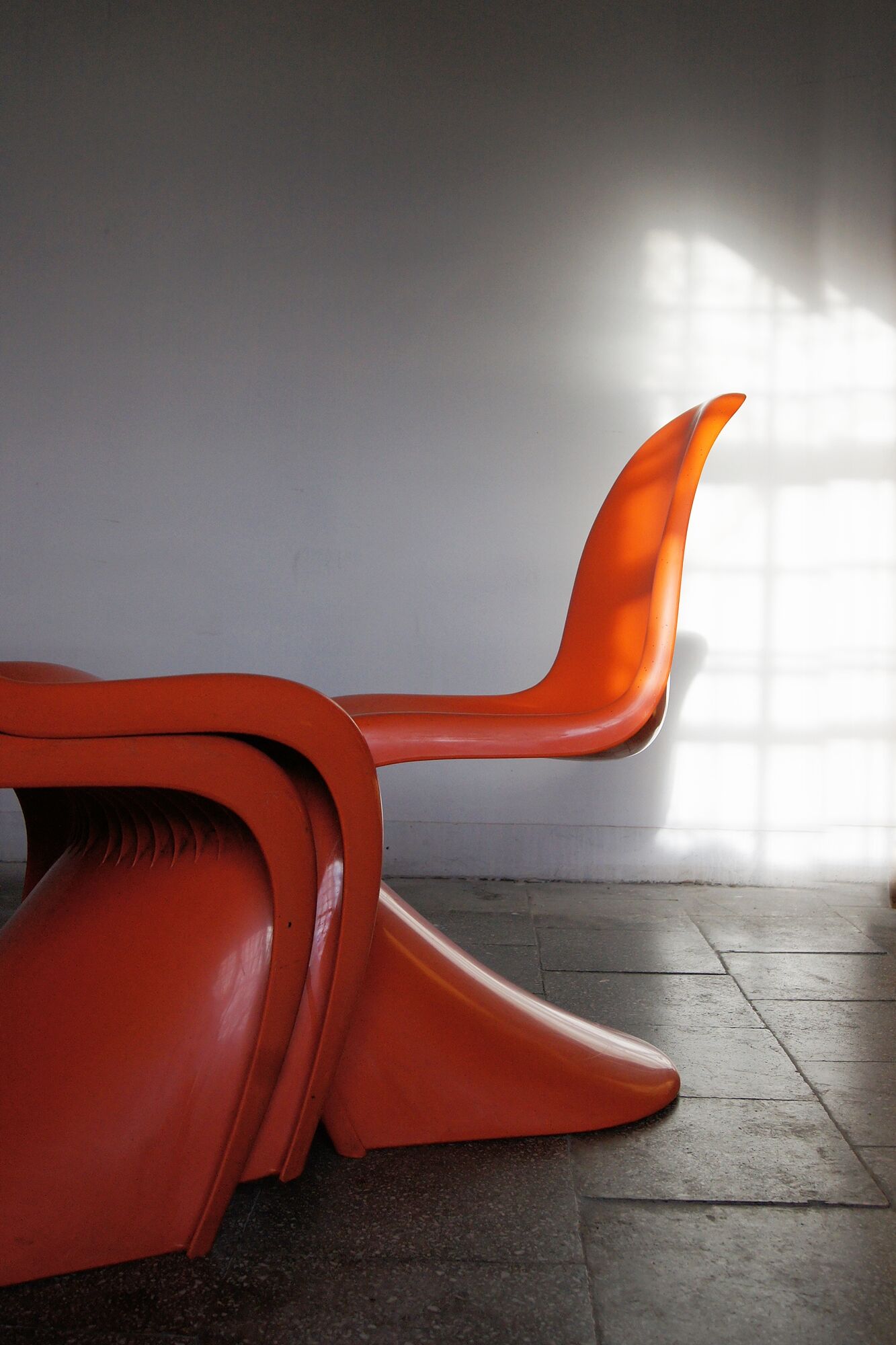 Orange Panton Chair by Verner Panton for Herman Miller set of 4
