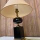 Table lamp by Le Dauphin Recency black and gold ceramic