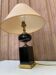 Table lamp by Le Dauphin Recency black and gold ceramic