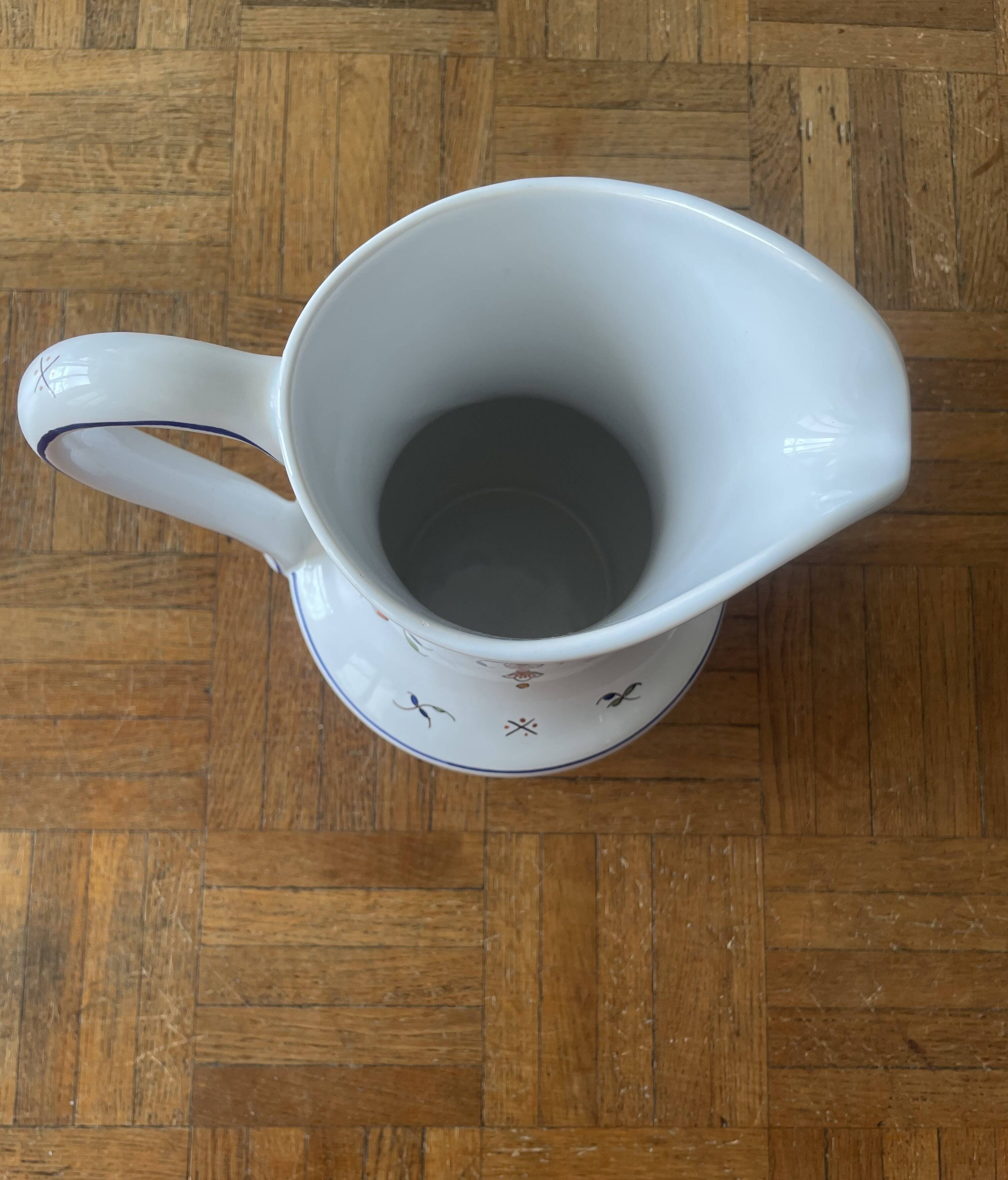 Large ceramic jug Old Rouen 1900