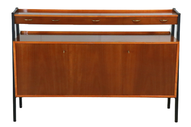 Vintage high sideboard two piece cabinet 'Korpela'
