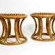 Pair of beautiful rare original 1960's Italian bamboo stools
