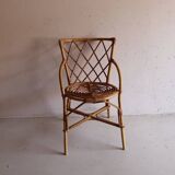 Vintage rattan chair – cross back and vintage spiral seat