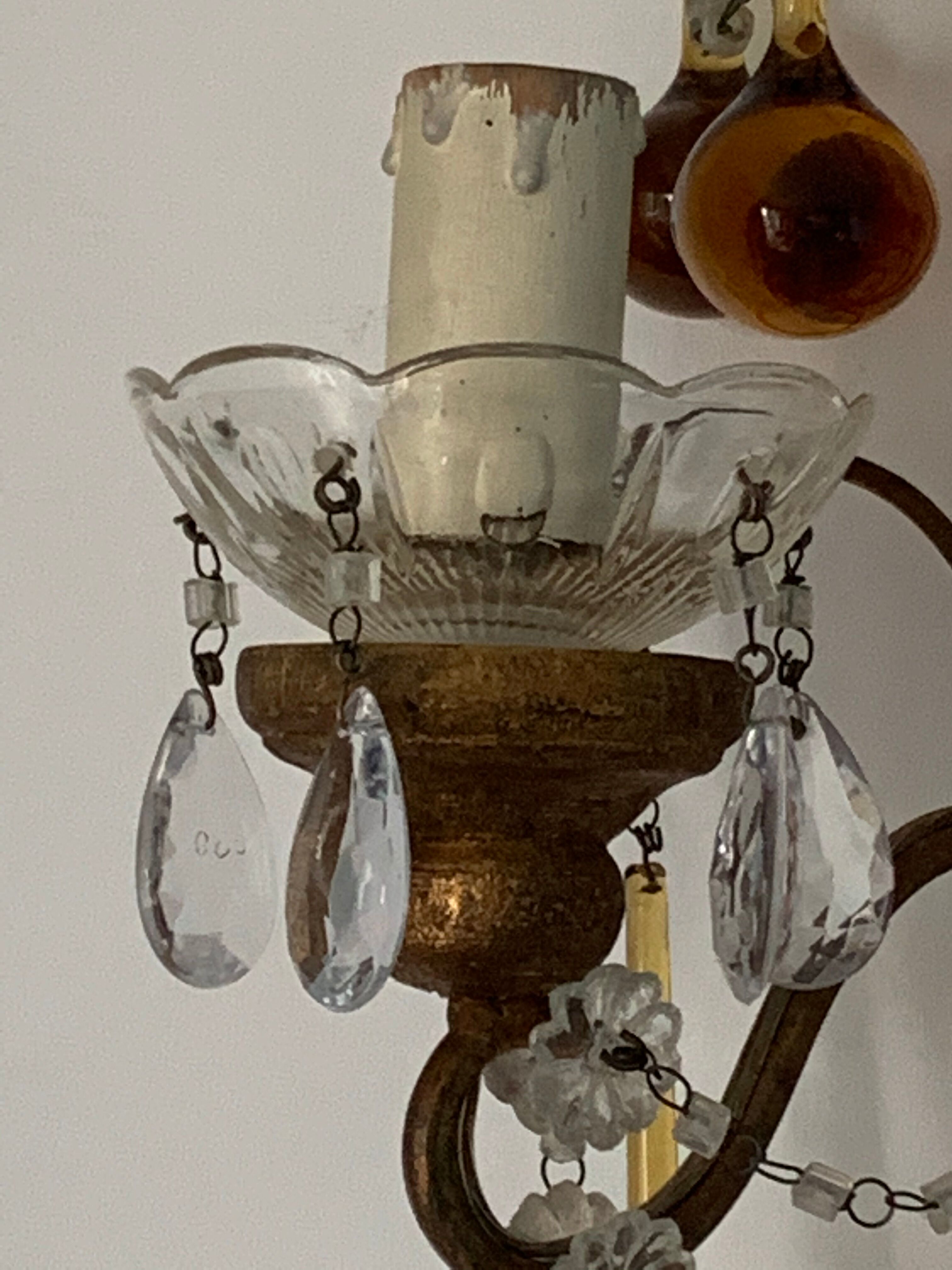 Pair of murano stamps and 1950 crystals