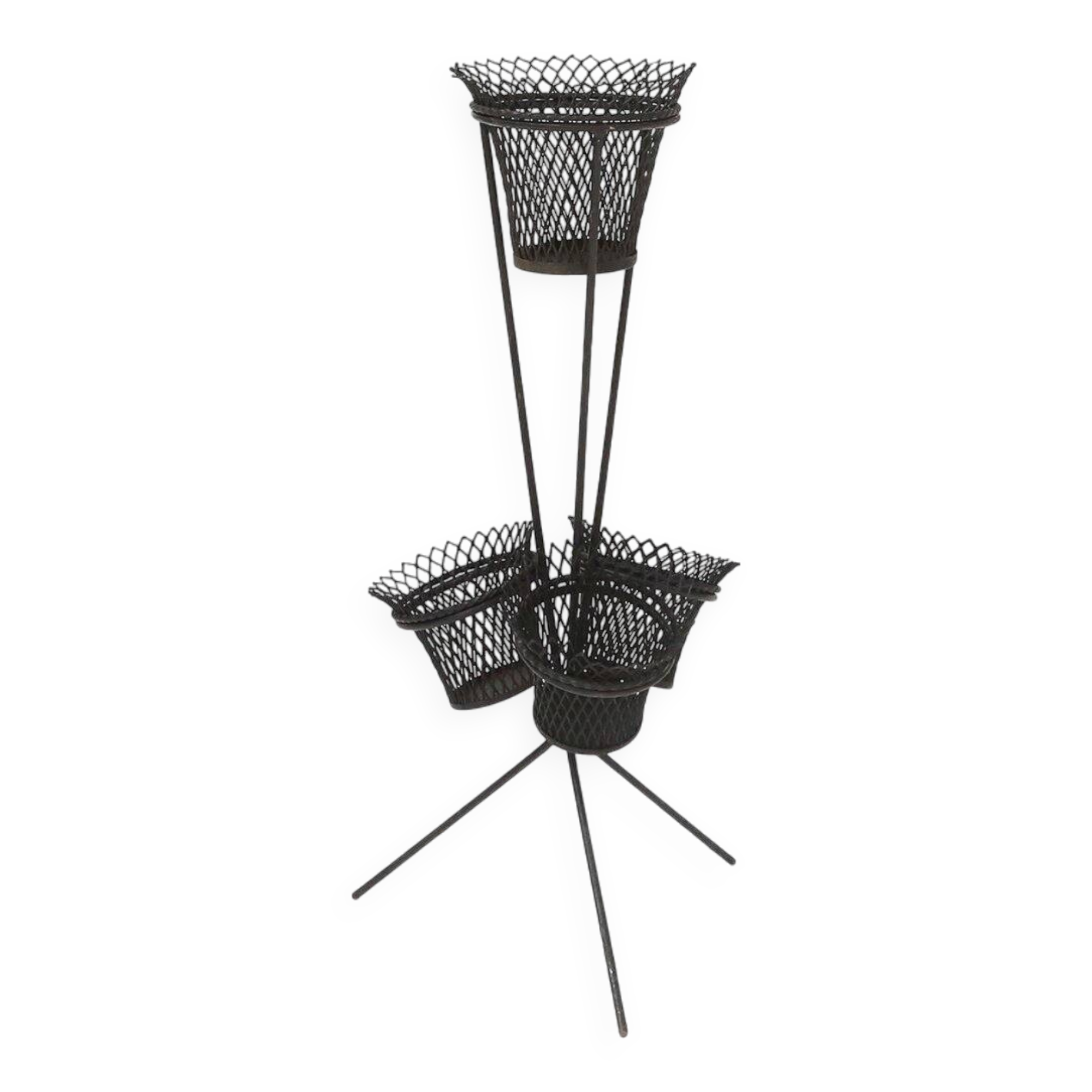 Mid-Century Metal Plant Rack by Mathieu Matégot, France, 1950s