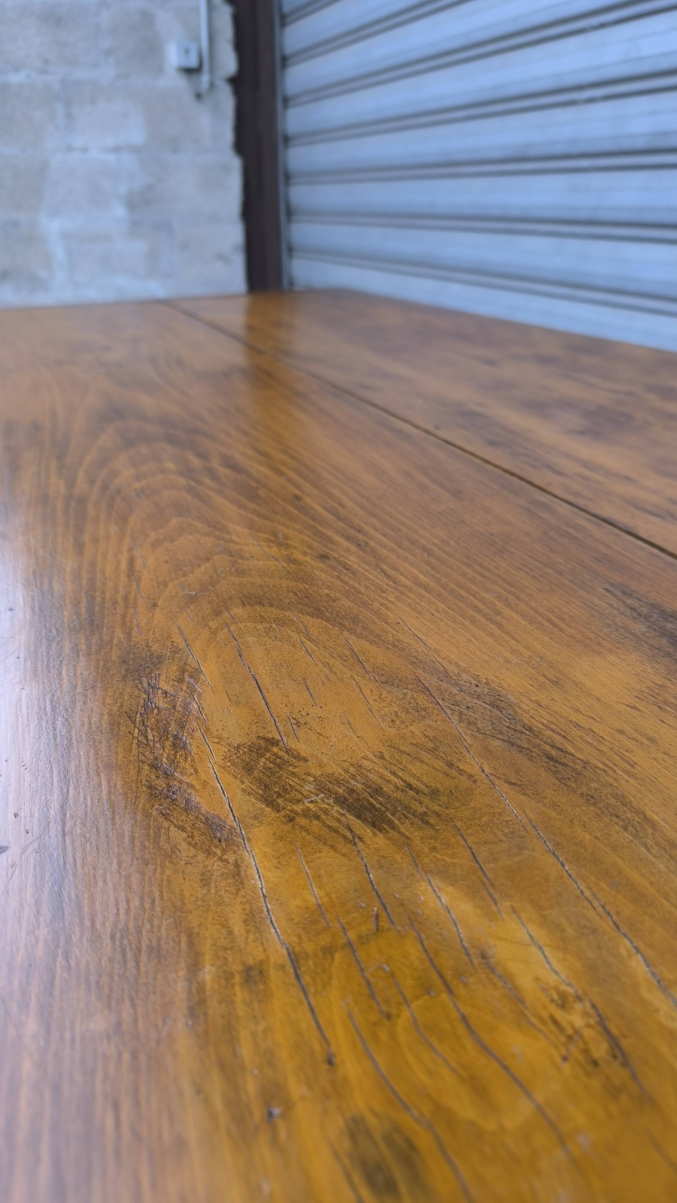 Solid elm farmhouse table, 1920