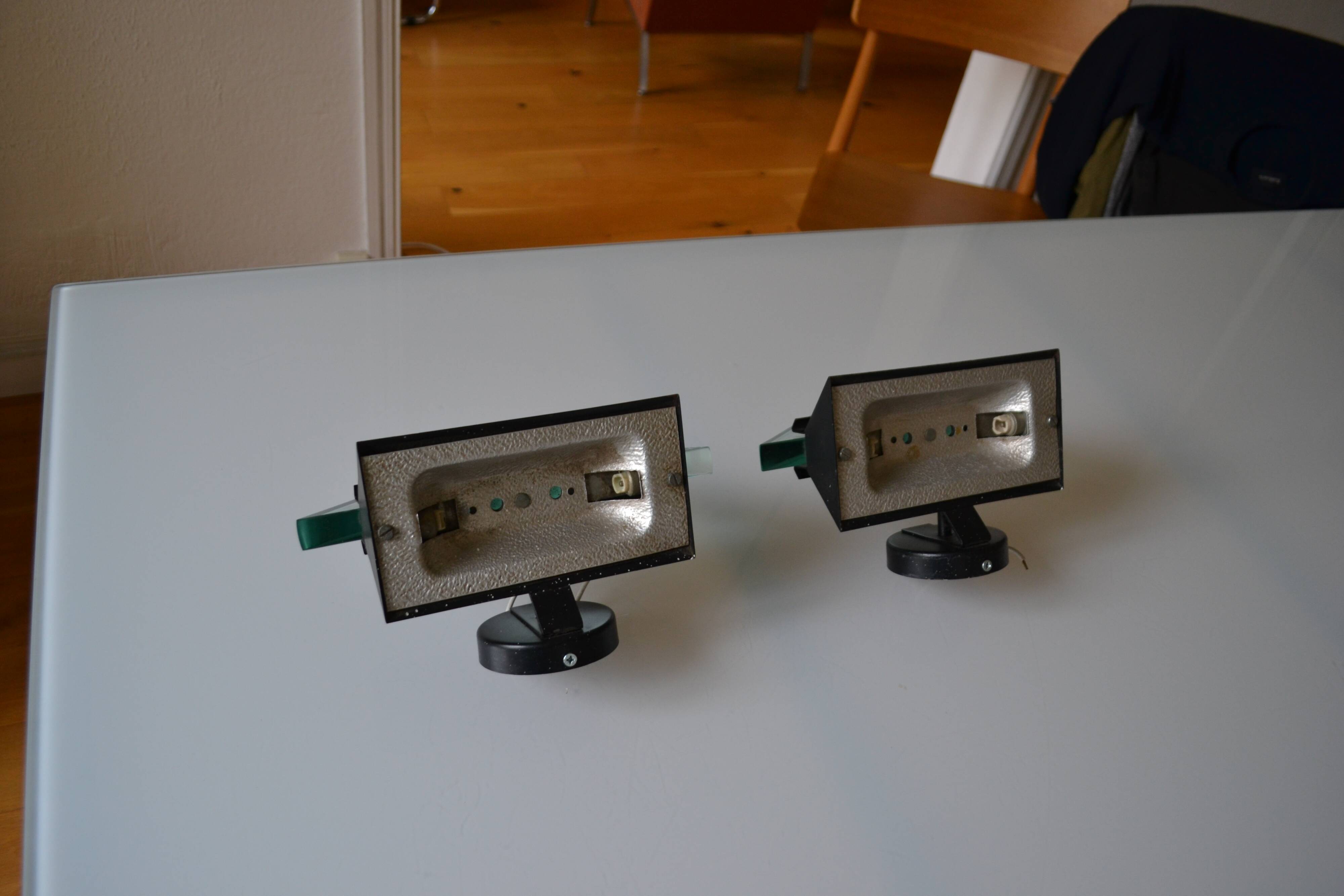 Pair of postmodernist wall sconces, 1980