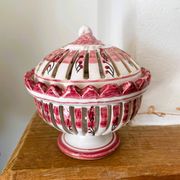 Vintage pierced porcelain bonbonnière