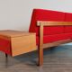 Daybed norvégien par Ekornes, en teck et tissu rouge, 1960