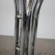 Round chrome and glass dining table / Italy, 1980s