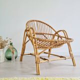 Rattan basket chair, 1960s