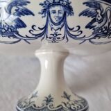 Plat compotier ancien moustiers jules vieillard bourdeux sur socle, fin 19è