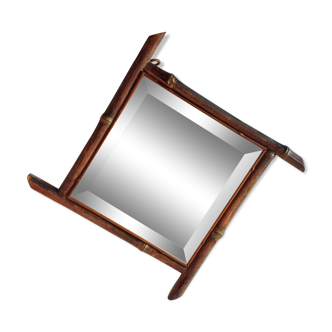 Bevelled bamboo mirror